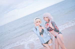 [COS Welfare] Zhou Ji est un lapin mignon - maillot de bain double Zhen noir et blanc