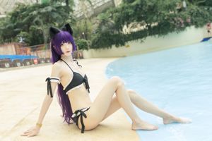 [Internet celebrity COSER photo] Pure girl five more ghosts - black cat swimsuit