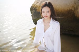 Tang Qier il "Camisa branca à beira-mar + saia curta série" [Beauty My Girl] VOL.259